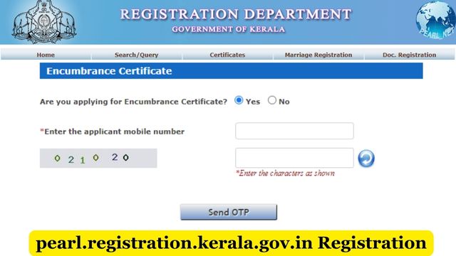 pearl.registration.kerala.gov.in Registration, Kerala Registration Department Encumbrance Certificate Download