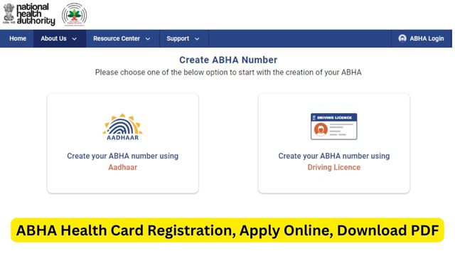 ABHA Health Card Registration Apply Online, Download PDF By Aadhar Number
