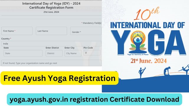 yoga.ayush.gov.in registration, Ayush Yoga Pledge Certificate Download PDF, Fees
